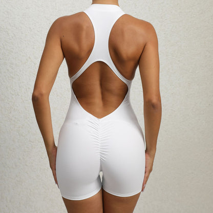 Backless Playsuit with Zipper