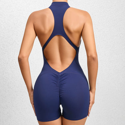 Backless Playsuit with Zipper