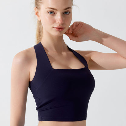 Cross Wide Shoulder Straps Sports Bra