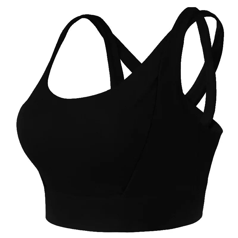 Fake Two Piece Tank Top Woman Gym Fitness Push Up Sport Bras Women Underwear High Elastic Yoga Bra Padded Running Vest Workout