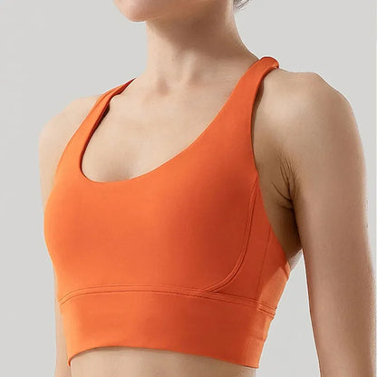 Fitness Sports Bra for Women Push Up Wirefree Padded Cross Strappy Running Gym Training Workout Yoga Underwear Crop Tops