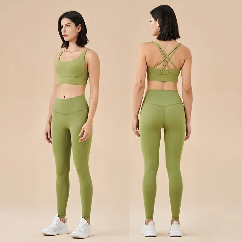 X-Straps Bra and Leggings Set, Nuls