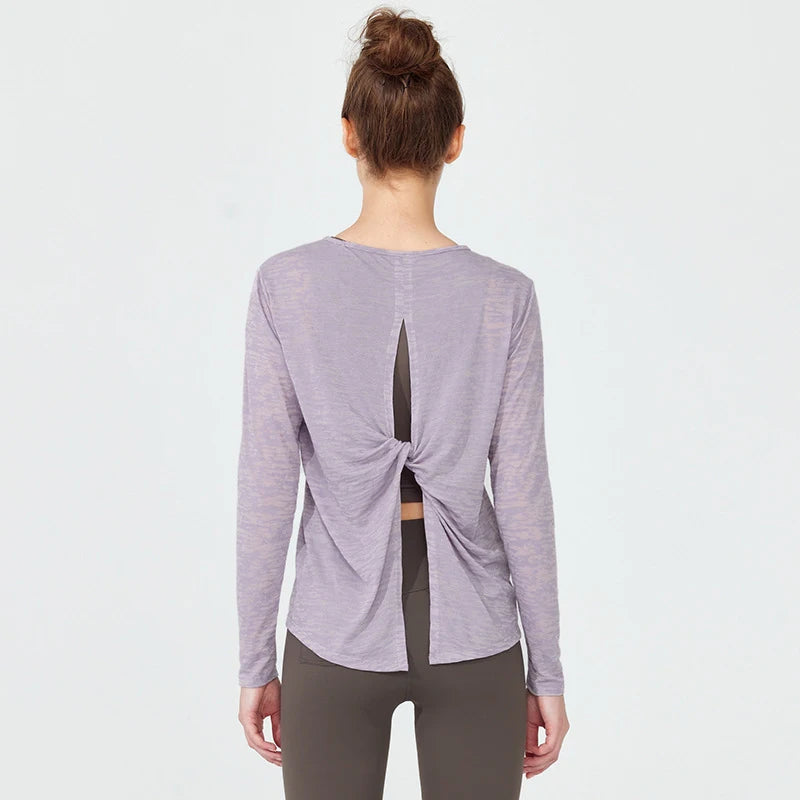 Long Sleeve Yoga Clothing, Female Sport Outfit Sportswear Woman Gym Women's Sports Blouses, Pilates Workout Tops Fitness Shirt