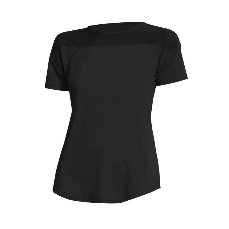 New Mesh Breathable Fitness Yoga Shirt Hollow Beauty Back Sports Top Loose and Quick-drying Short-sleeved T-shirt Women's Blouse