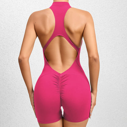 Backless Playsuit with Zipper