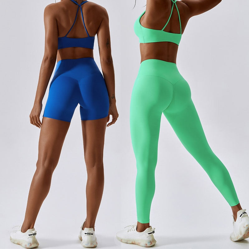 Seamless Yoga 2 Two Piece Set Women Workout Set Female Fitness Outfits Top Sports Bra Leggings Active Wear Gym Clothes for Woman