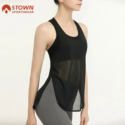 Sports Vests for Women Gym See Through Yoga Fitness Shirt Sports Top Black Running Vest Women's Jogger Shirts Workout Female