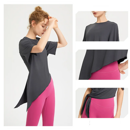 Stown Sportswear Oversize T-shirt Woman Sport Top for Fitness Aerobic Women's Tee Shirt Yoga Fitted Crop Top Workout Shirt