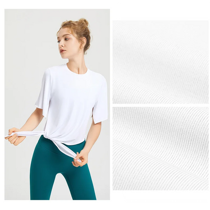Stown Sportswear Oversize T-shirt Woman Sport Top for Fitness Aerobic Women's Tee Shirt Yoga Fitted Crop Top Workout Shirt