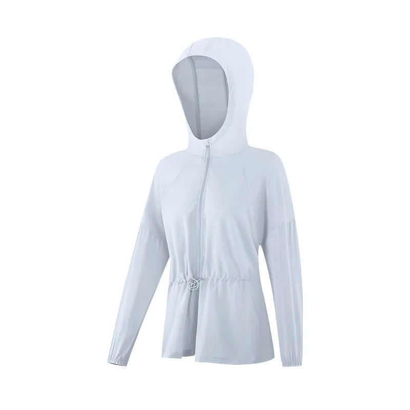 Stown Sportswear Sun Protection Jacket with Hood Summer Sports and Leisure Long Sleeve Gym Hoodie UPF 50+ Women's Sports Jacket