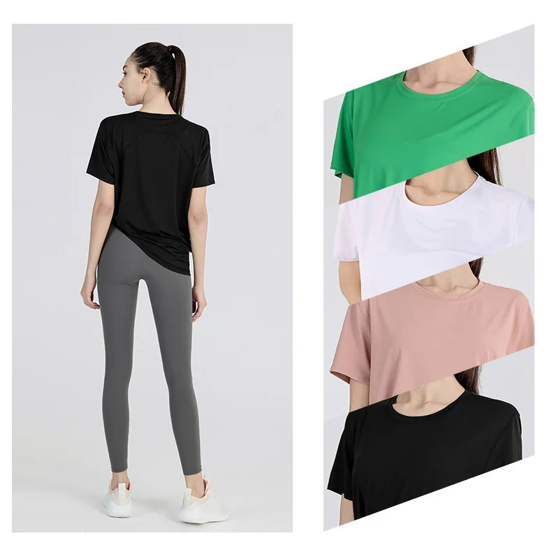 Stown Yoga Shirt Women Activewear Womens Fitness Crop Gym Top 2022 Spring Summer Sport Crop Top Workout Shirts for Women