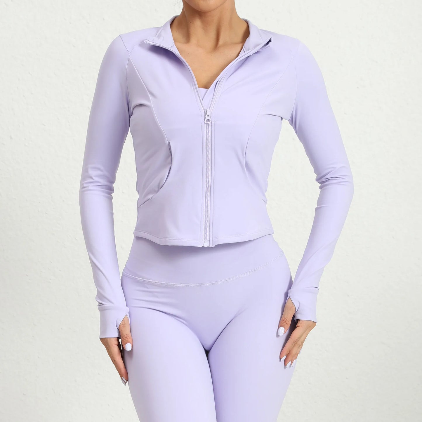 Woman's Sports Jacket with Zipper, Tight Yoga Clothing Sports Running Coat, Training and Exercise Gym Rashguard Women's Fitness